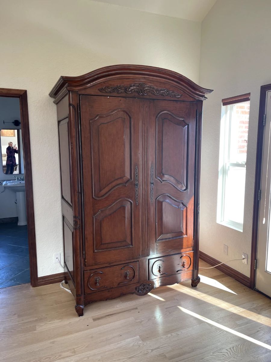 Custom made alder wood armoire