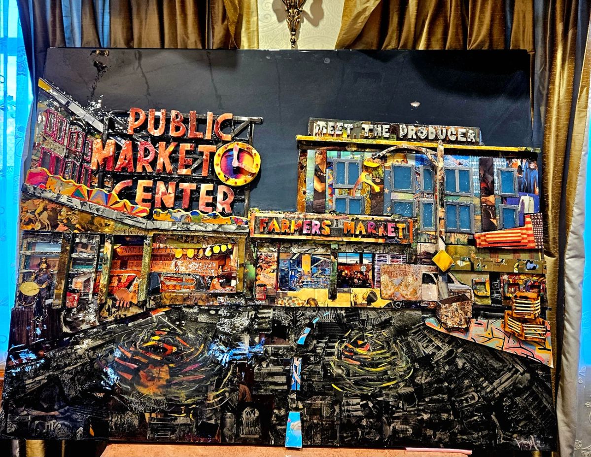 Lyons Hoyle Massive Pike Place Market Artwork- must see! Great for Restaurant, Office Lobby and larger home