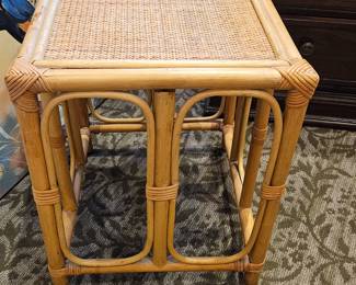Bamboo and Rattan side table, MCM