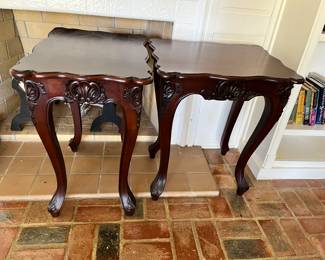 Pair solid Mahogany tables 