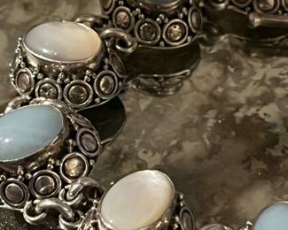 Massive sterling chalcedony bracelet 