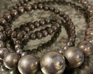 Large Navajo pearls in sterling