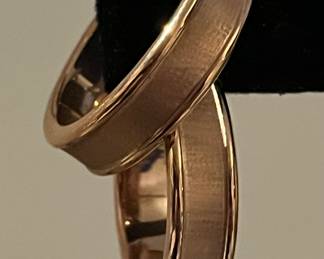 14K rose gold wide hoops