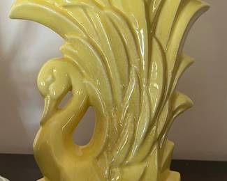 McCoy yellow swan vase