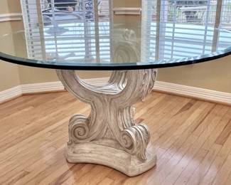 Beautiful Glass Top Round Dining Table