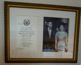 JFK appraised and framed inaugural invitation