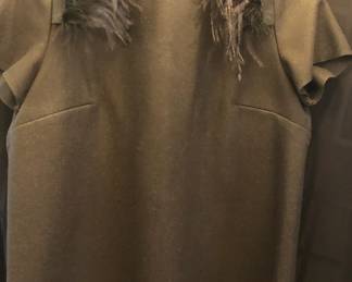 TER ET BANTINE TOP WITH FEATHERS AT NECK