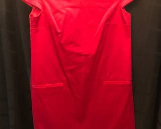 RED SATIN THEORY DRESS