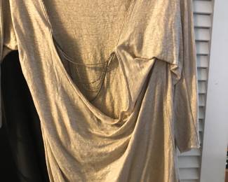 ALICE & OLIVIA GRAY SHIRT WITH OPEN CHAIN BACK