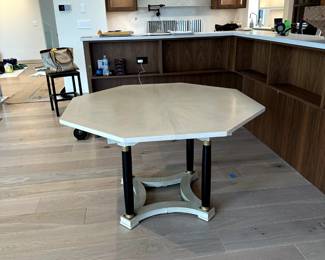 BLACK AND WHITE HEXAGON TABLE