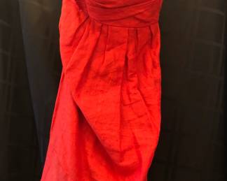 VERA WANG LAVENDER LABEL RED STRAPLESS DRESS