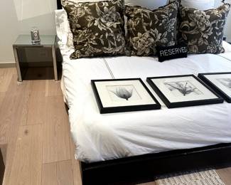 BLACK PLATFORM BED IN BOX (IMAGE IS DUPLICATE PURCHASED THAT IS BEING KEPT)