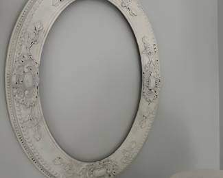 white washed open frame decor