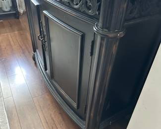 Black antiqued modern storage accent cabinet
