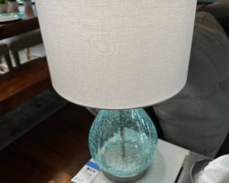 blue glass lamps