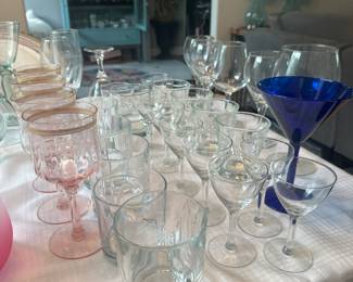 lots of wine and drink glasses