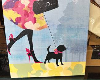 Dog and girl canvas 