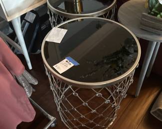 Round glass side tables 
