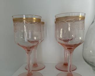 Morgana Pink Goblets with gold