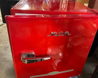 small red refrigerator-  