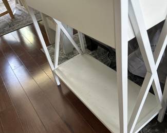 side table that opens at top with chargers