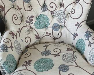 2 of these nice hardly set in teal and off white chairs