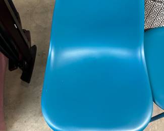 Teal plastic chairs 