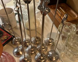 table number holders in silver