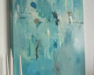large blue art canvas