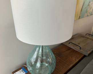 blue glass lamps