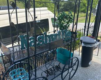 Iron white cart- large. firm priced at $500