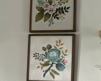 framed farm house type flower prints