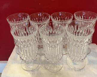 Set Of 7 Crystal Goblets Possibly Fostoria Monarch