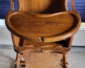 Vintage Convertible Wood Highchair