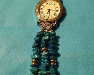 Quartz Watch With Turquoise Band