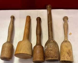 Lot Of Primitive Wooden Mashers