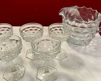 Possible Fostoria Water Pitcher And Stemmed Glasses