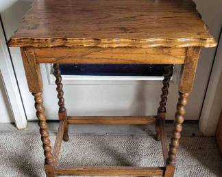Antique Wood Barley Twist Table