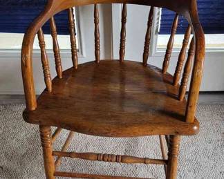 Antique Barrel Back Captains Chair