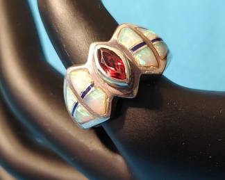 Opal Garnet Ring