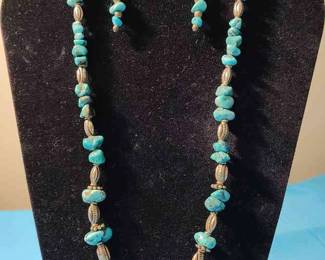 Turquoise Necklace Earrings