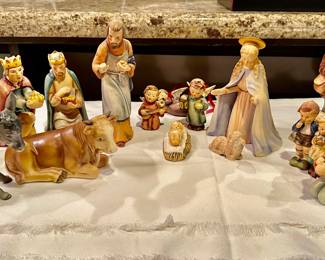 1951 (dated on bottom of pieces) Hummel nativity, selling as one set