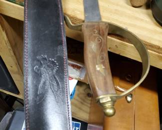 Pakistan sword w/ leather sheath