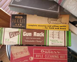 Gun Rack & Gun/Rifle cleaning kits, materials