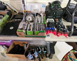 Lots of video game stuff and electronics 