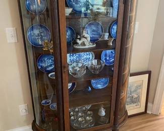 Antique Curved Glass Display Hutch $ 324.00