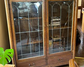 Antique cabinet with glass doors...
