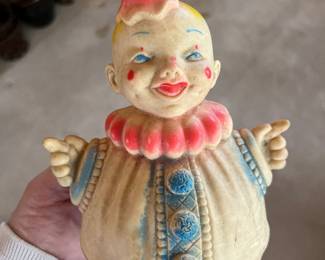 Vintage rubber clown toy