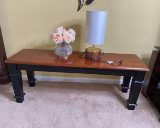 Table, Lamp, Flowers