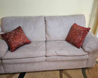Microfiber Couch with Pillows